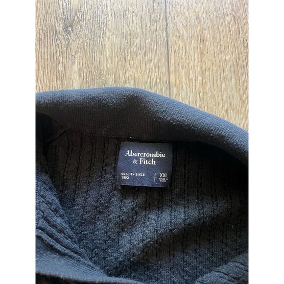 Abercrombie & Fitch Mens Black Knit Pullover Short Sleeve Polo Shirt Size 2XL - Picture 3 of 3